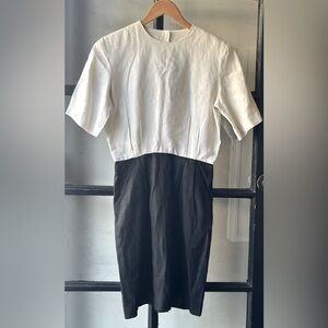 Vintage Lloyd Williams Linen Black & Cream Dress
